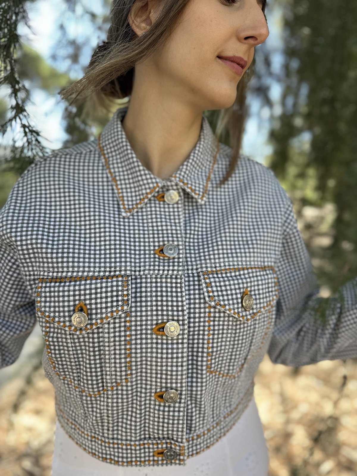 Vichy Embroidery Jacket | Sandra Embroidery Art